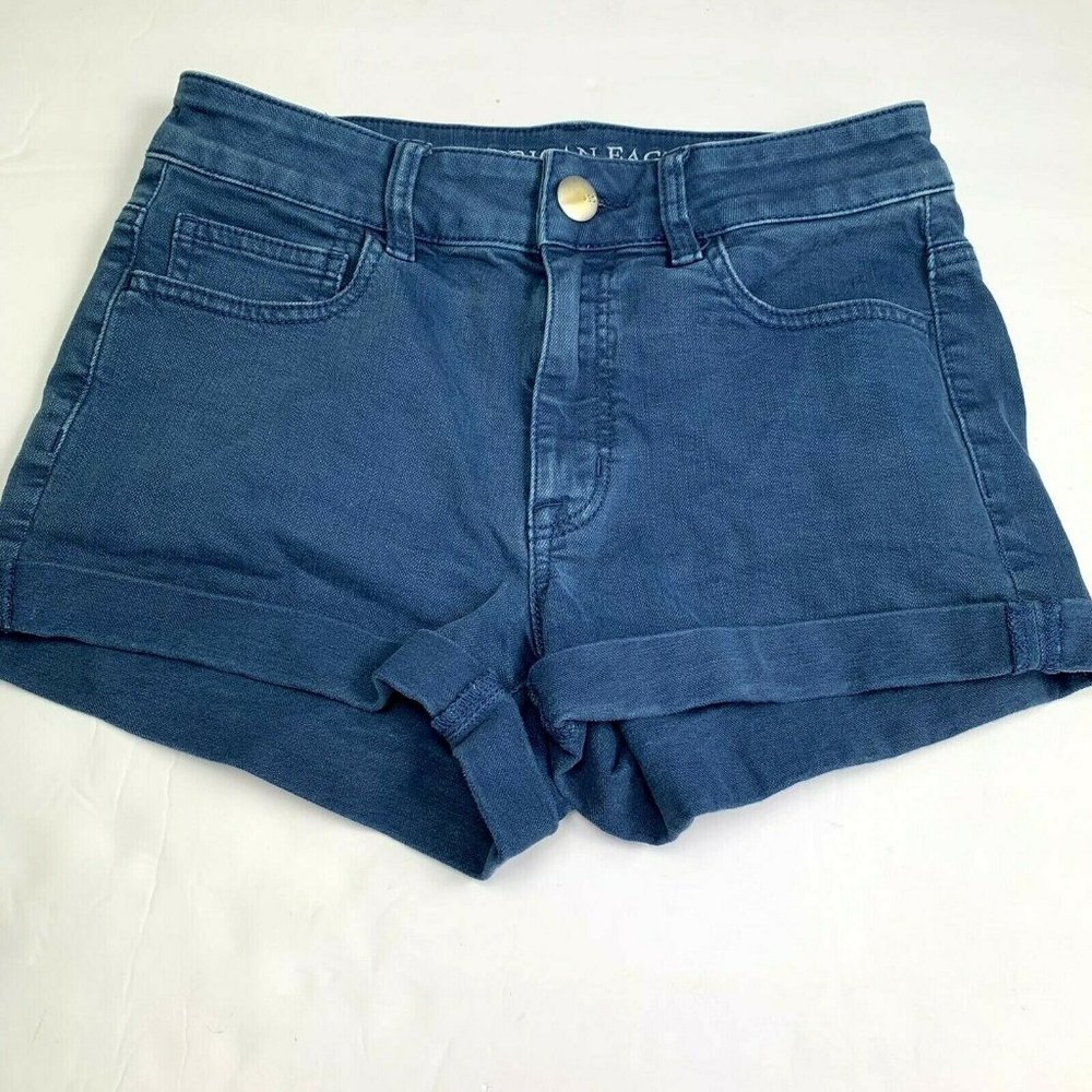 American Eagle Outfitters Denim Shorts size 4 Hi Rise Shortie Super Stretch 27"